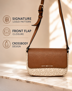 Tommy Hilfiger Women's Alexis II Crossbody Bag – Tan/Dark Chocolate