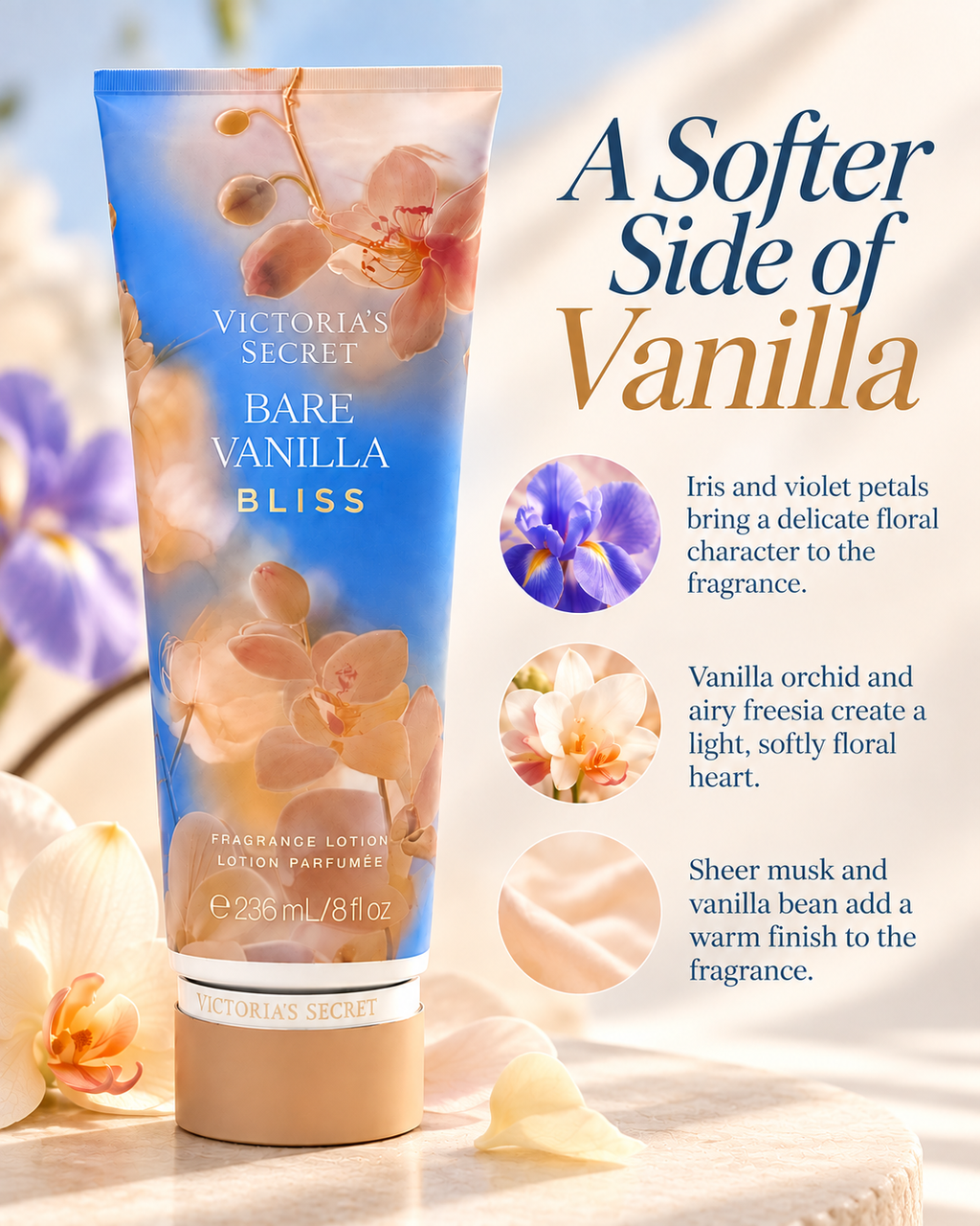 Victoria’s Secret Bare Vanilla Bliss Fragrance Lotion, 8 oz