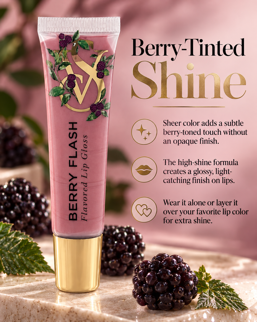 Victoria’s Secret Berry Flash Flavored Lip Gloss, 0.46 oz