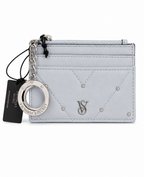 Victoria’s Secret Light Blue Quilted Wristlet Wallet with VS Logo
