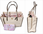 Victoria’s Secret Bride Tote Bag & Floral Pouch Set, Ivory & Gold, NWT