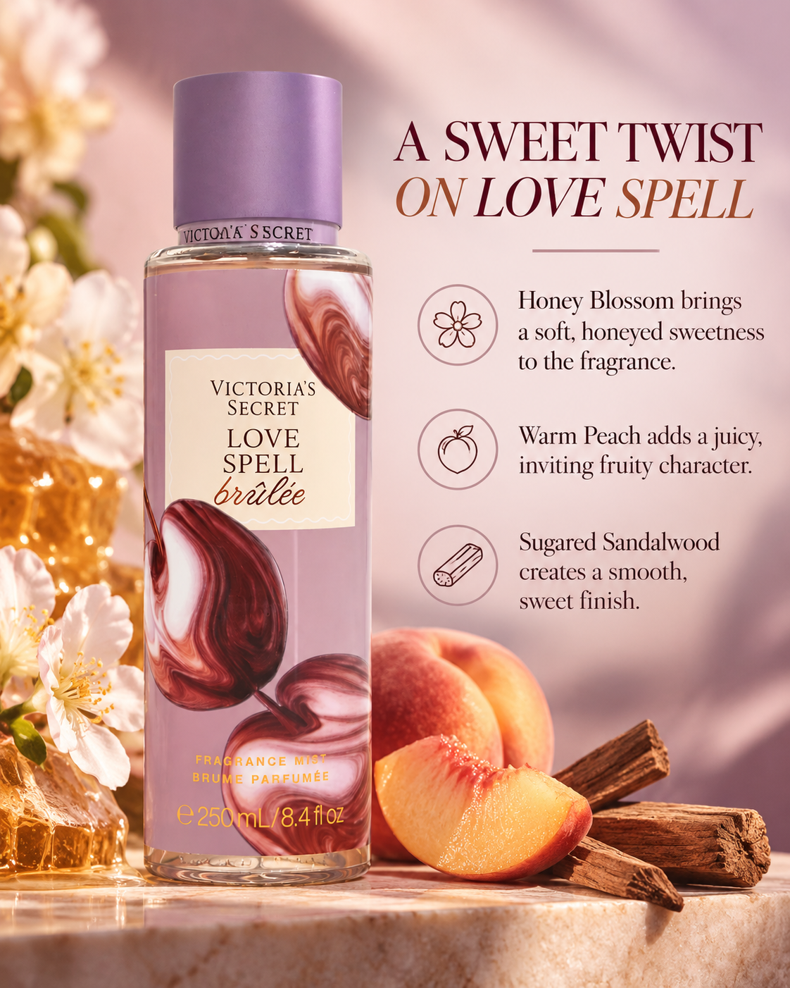Victoria’s Secret Love Spell Brulee Fragrance Mist, 8.4 fl oz
