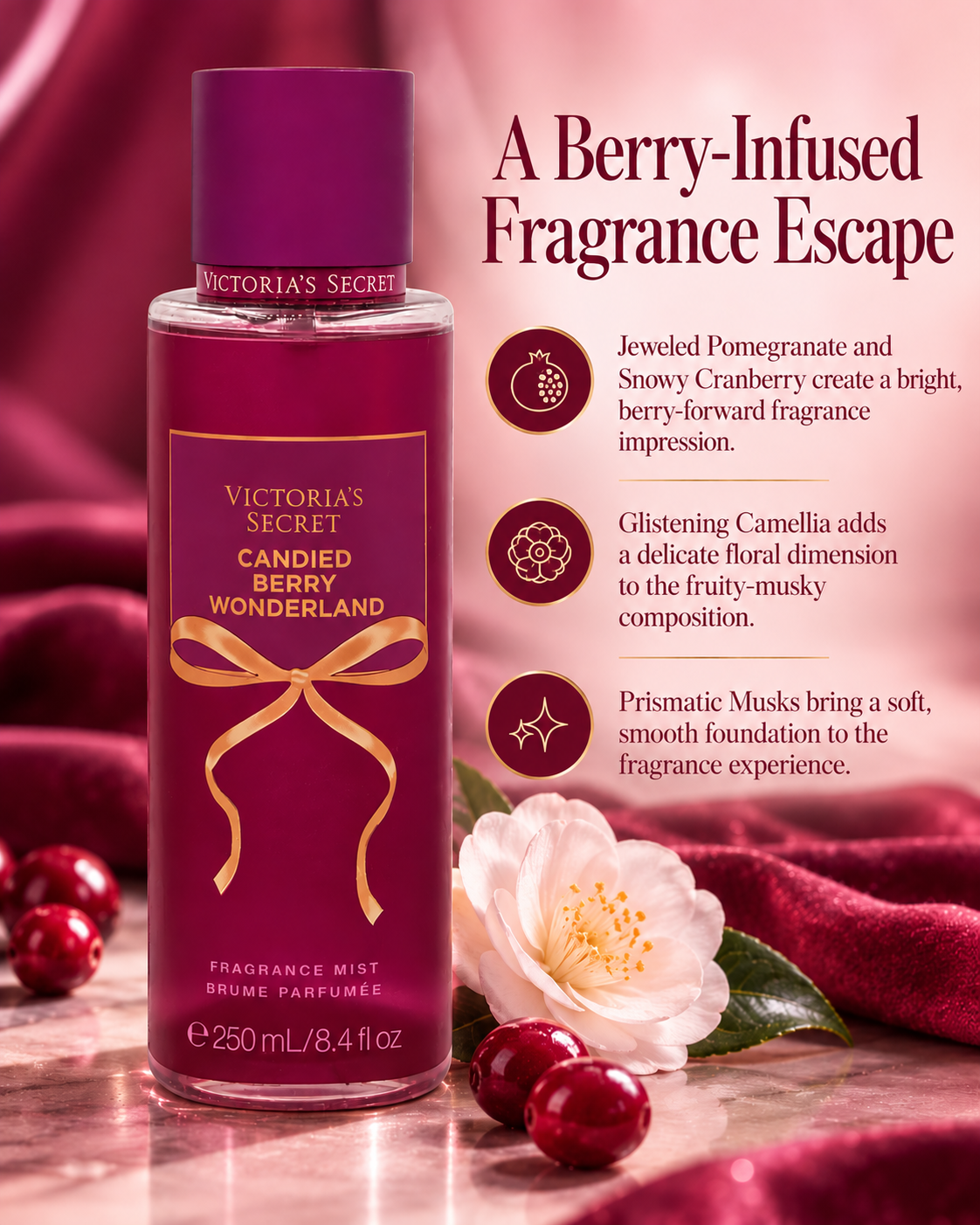 Victoria’s Secret Candied Berry Wonderland Fragrance Mist, 8.4 fl oz