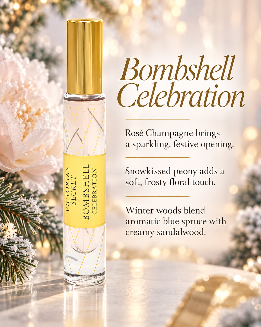 Victoria’s Secret Bombshell Celebration Eau de Parfum Travel Spray, 0.23 fl oz
