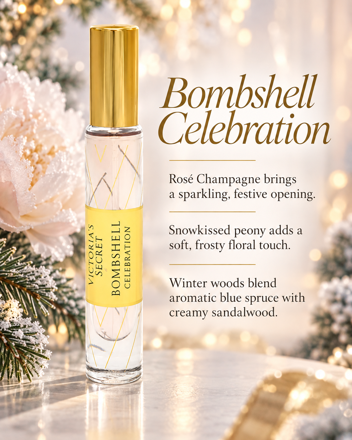 Victoria’s Secret Bombshell Celebration Eau de Parfum Travel Spray, 0.23 fl oz