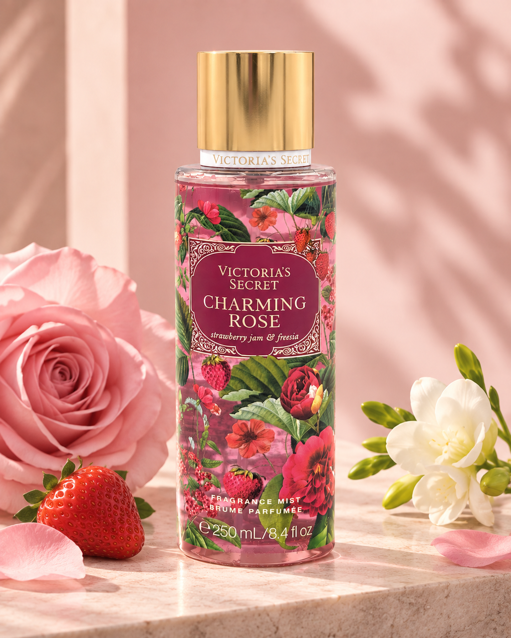 Victoria’s Secret Charming Rose Fragrance Mist – Strawberry Jam & Freesia, 8.4 fl oz