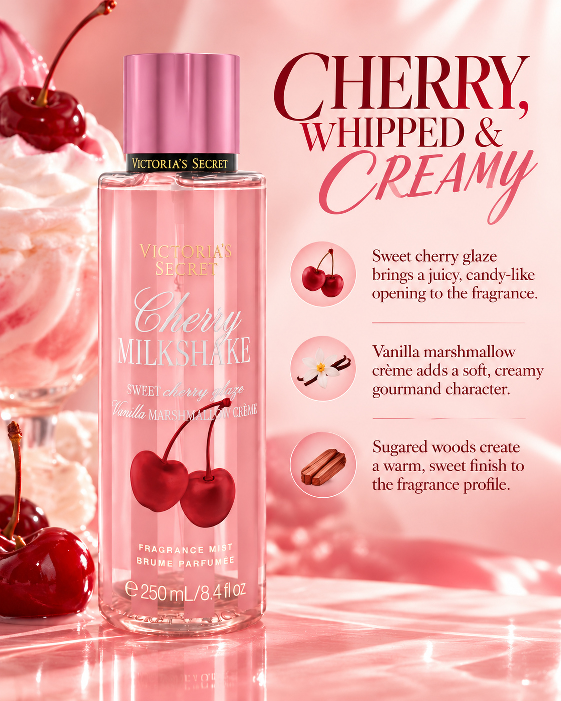 Victoria’s Secret Cherry Milkshake Fragrance Mist 8.4 fl oz