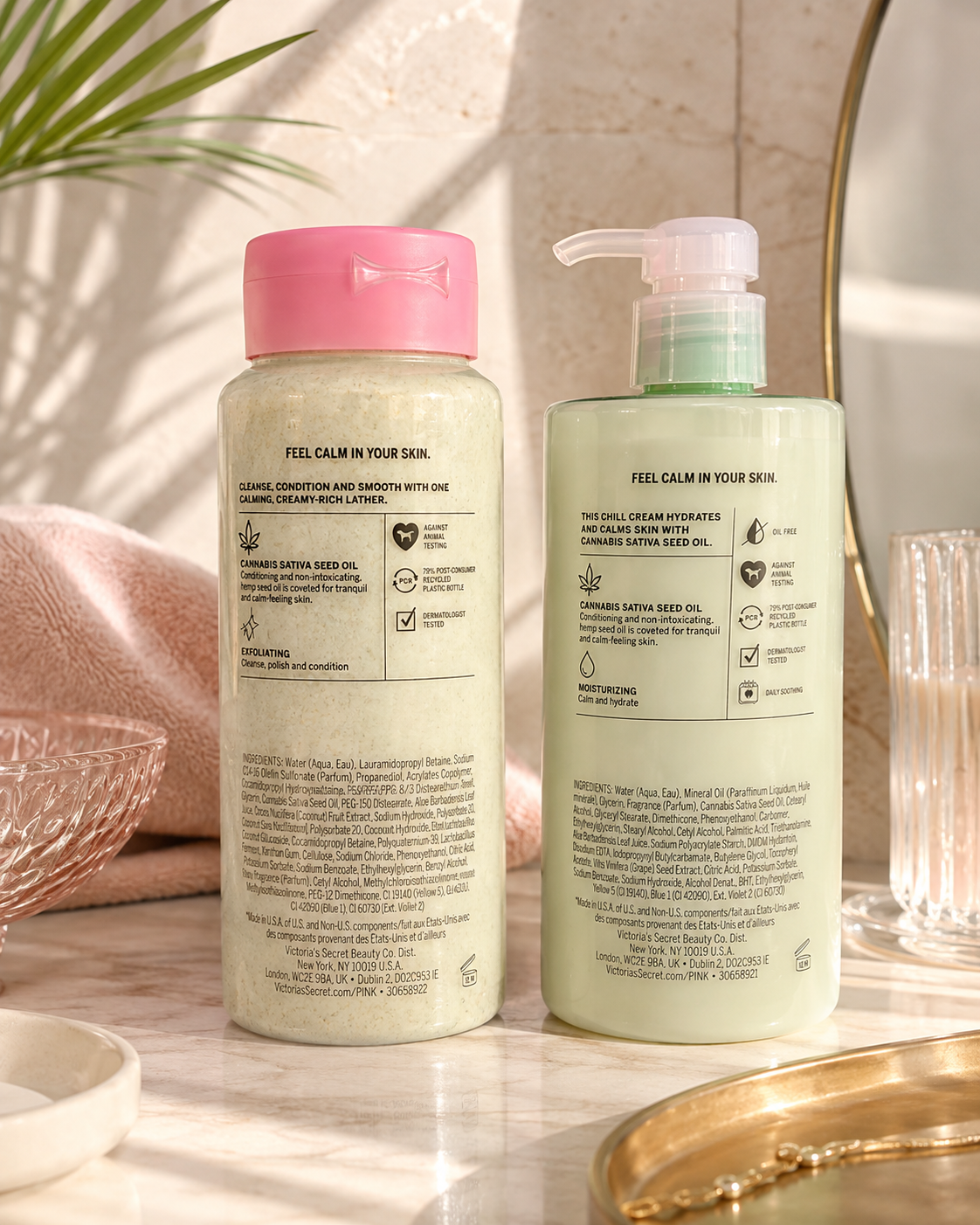 Victoria’s Secret PINK Coco Chill Body Care Set – Exfoliating Body Wash & Calming Body Lotion, 16 fl oz + 14 fl oz