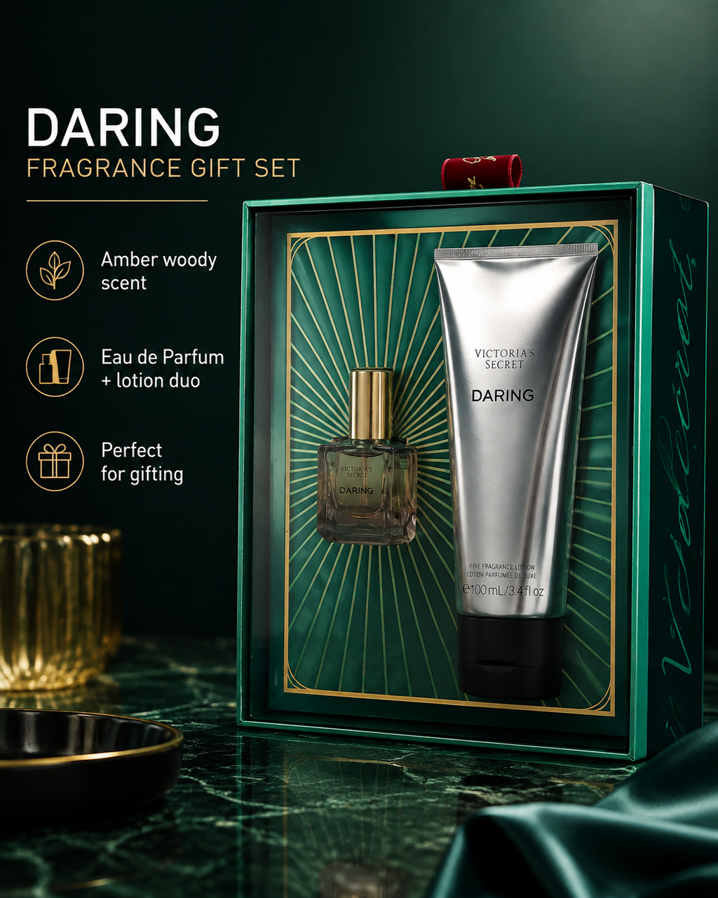 Victoria’s Secret Daring 2-Piece Gift Set Mini Eau de Parfum & Fragrance Lotion