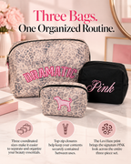 Victoria’s Secret PINK Makeup Bag Trio, Leo Haze, 3-Piece Set