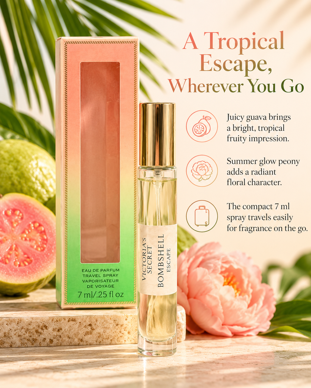 Victoria’s Secret Bombshell Escape Eau de Parfum Travel Spray 0.23 fl oz / 7 ml