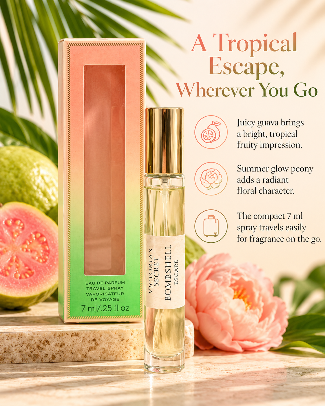 Victoria’s Secret Bombshell Escape Eau de Parfum Travel Spray 0.23 fl oz / 7 ml