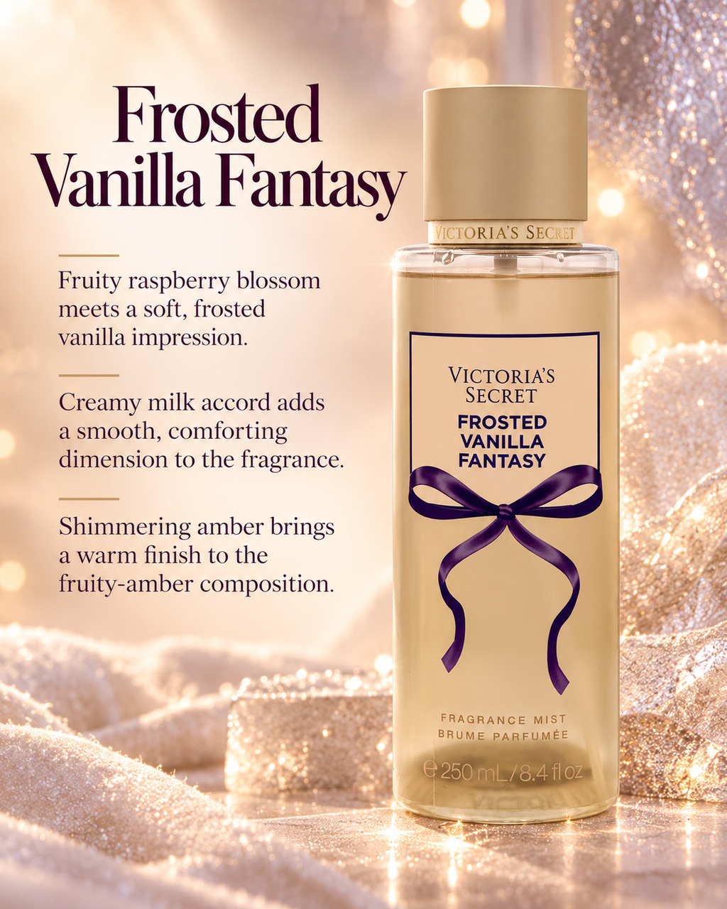 Victoria’s Secret Frosted Vanilla Fantasy Fragrance Mist 8.4 fl oz