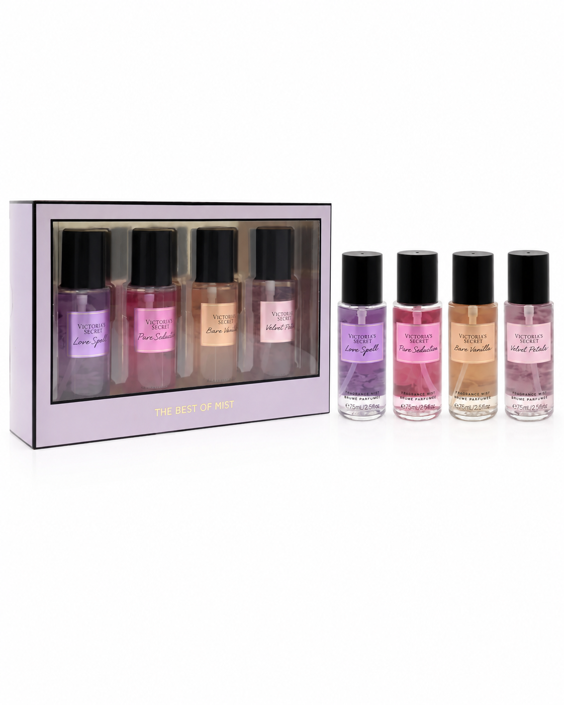 Victoria’s Secret The Best of Mist Gift Set, 4-Piece Fragrance Mist Set, 4 x 75 ml / 2.5 fl oz