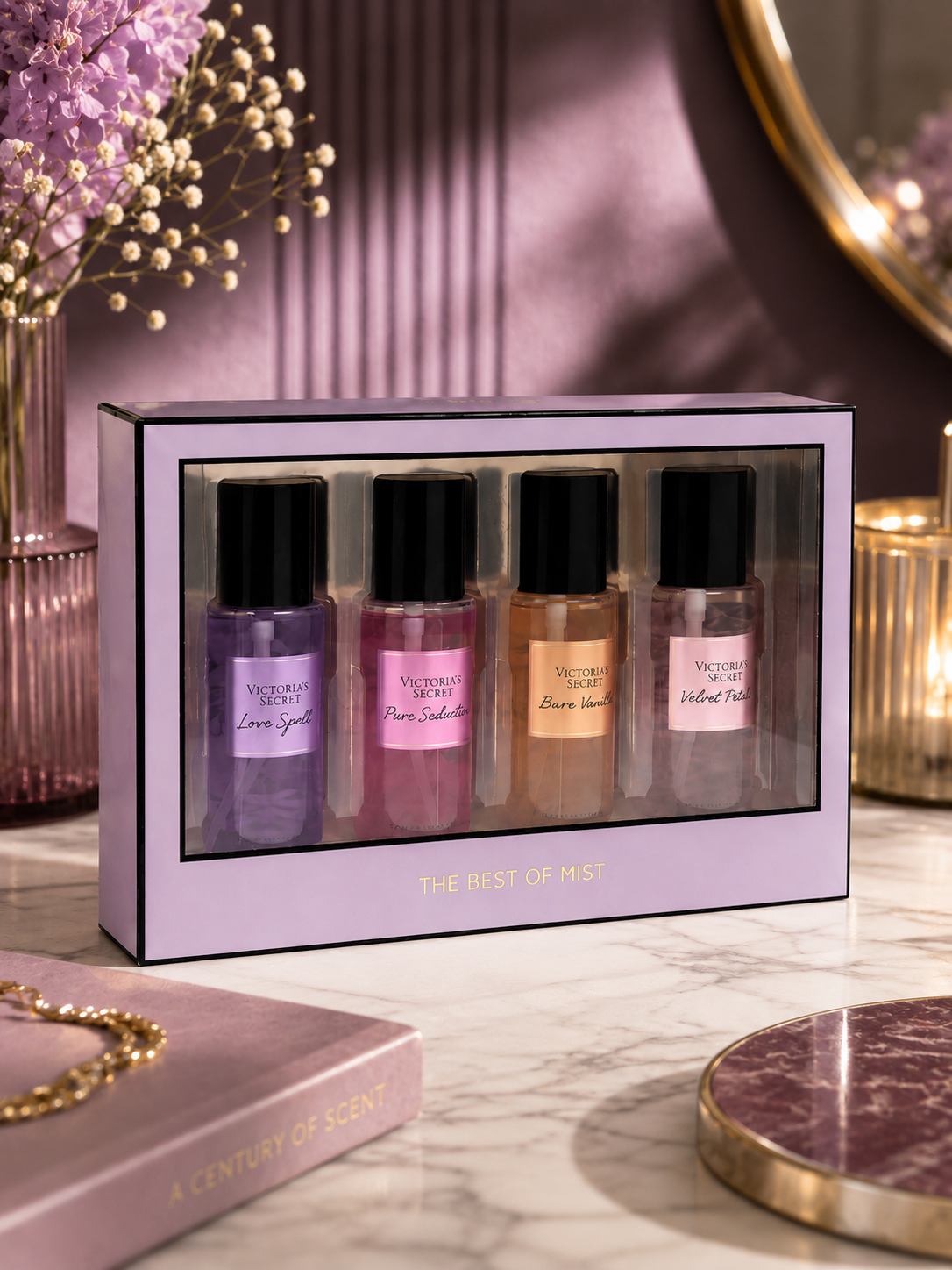 Victoria’s Secret The Best of Mist Gift Set, 4-Piece Fragrance Mist Set, 4 x 75 ml / 2.5 fl oz