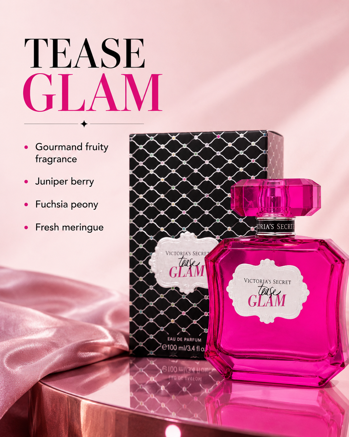 Victoria’s Secret Tease Glam Eau de Parfum, 3.4 fl oz / 100 mL