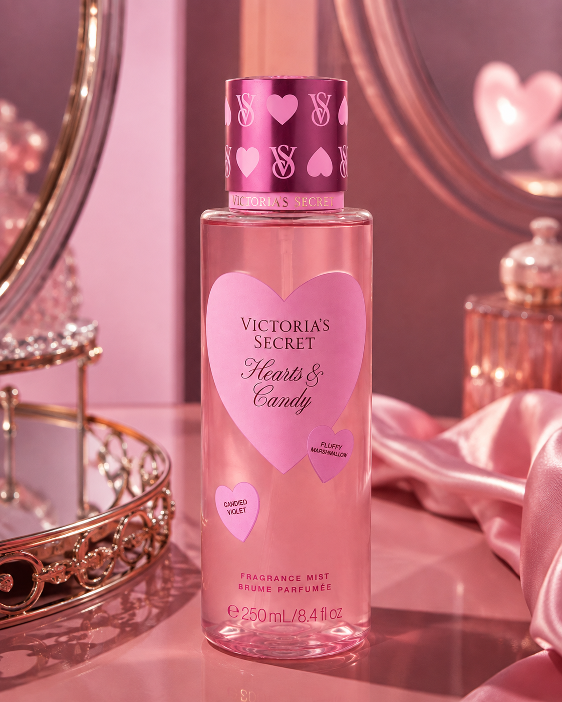 Victoria’s Secret Hearts & Candy Fragrance Mist – Fluffy Marshmallow & Candied Violet, 8.4 fl oz