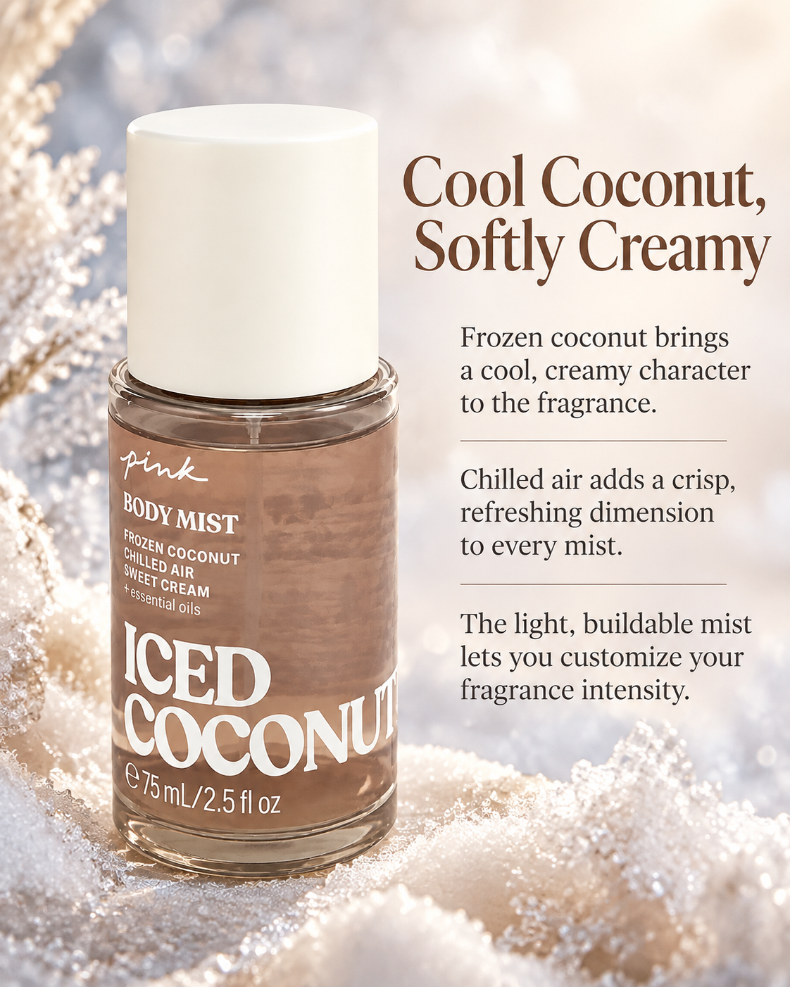 Victoria's Secret PINK Iced Coconut Body Mist 2.5 fl oz