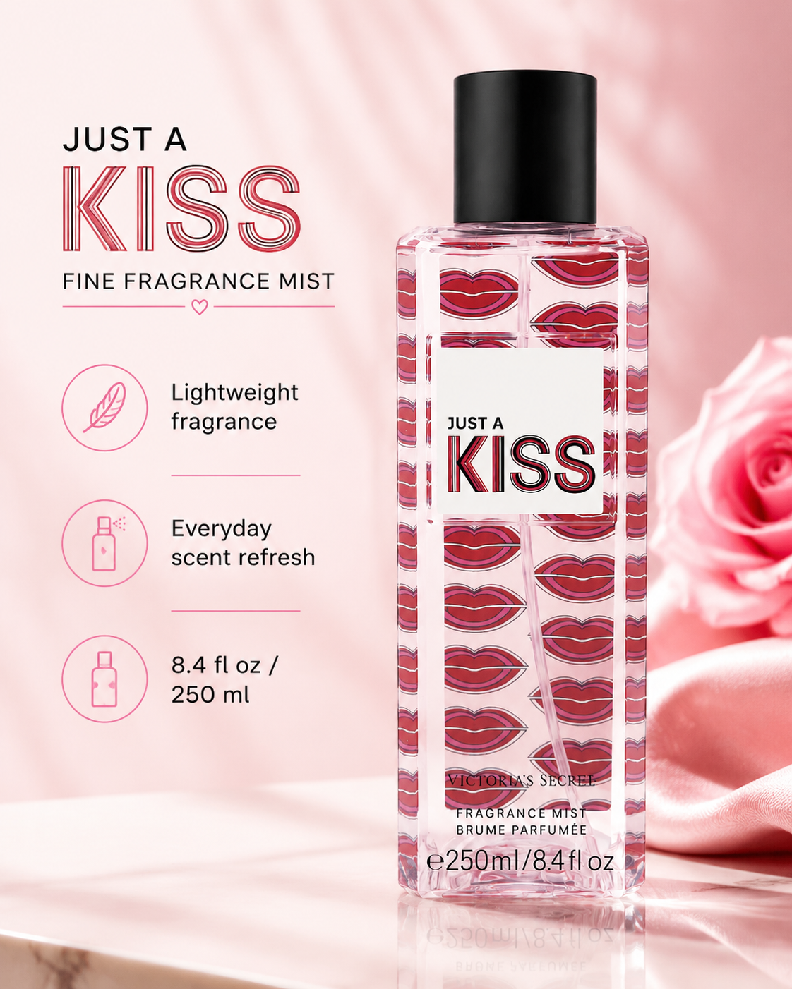 Victoria’s Secret Just A Kiss Fine Fragrance Mist 8.4 fl oz