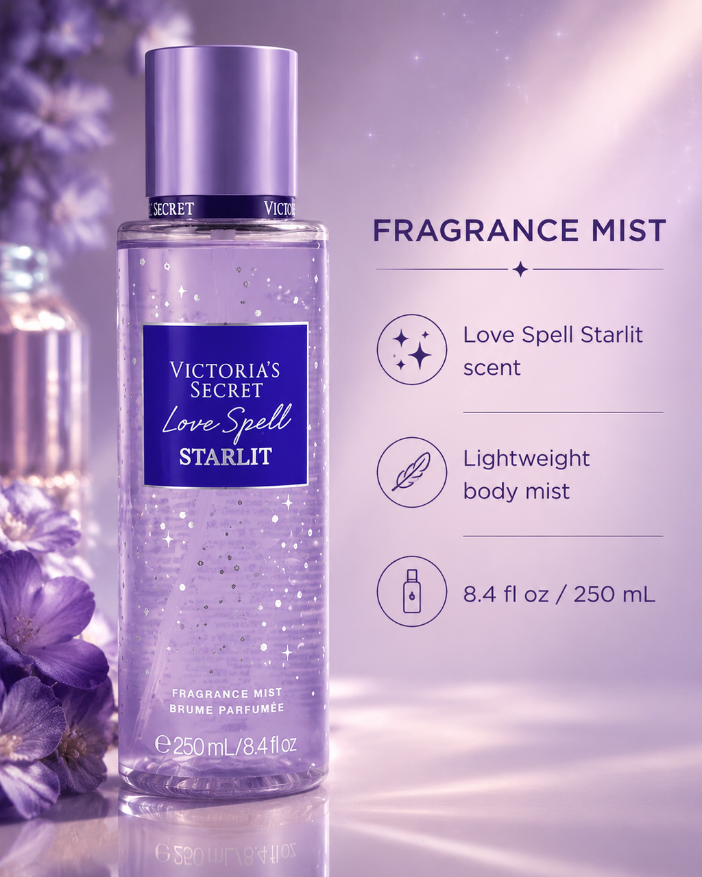 Victoria’s Secret Love Spell Starlit Fragrance Mist 8.4 fl oz