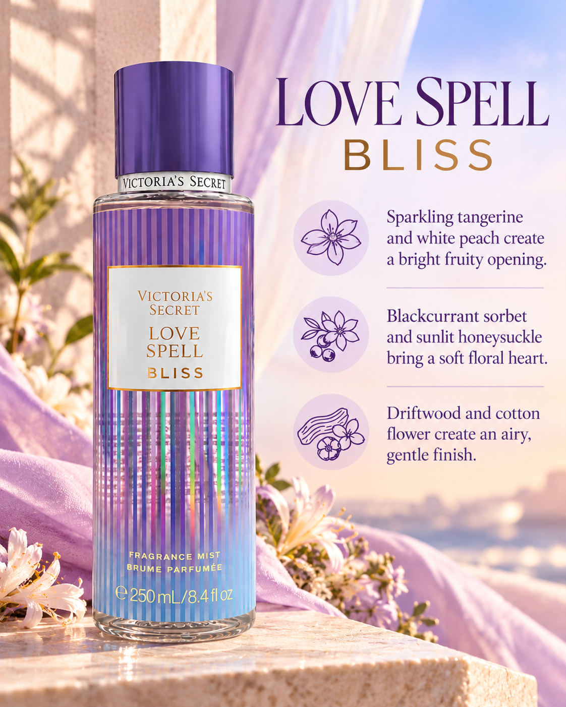Victoria's Secret Love Spell Bliss Fragrance Mist 8.4 fl oz