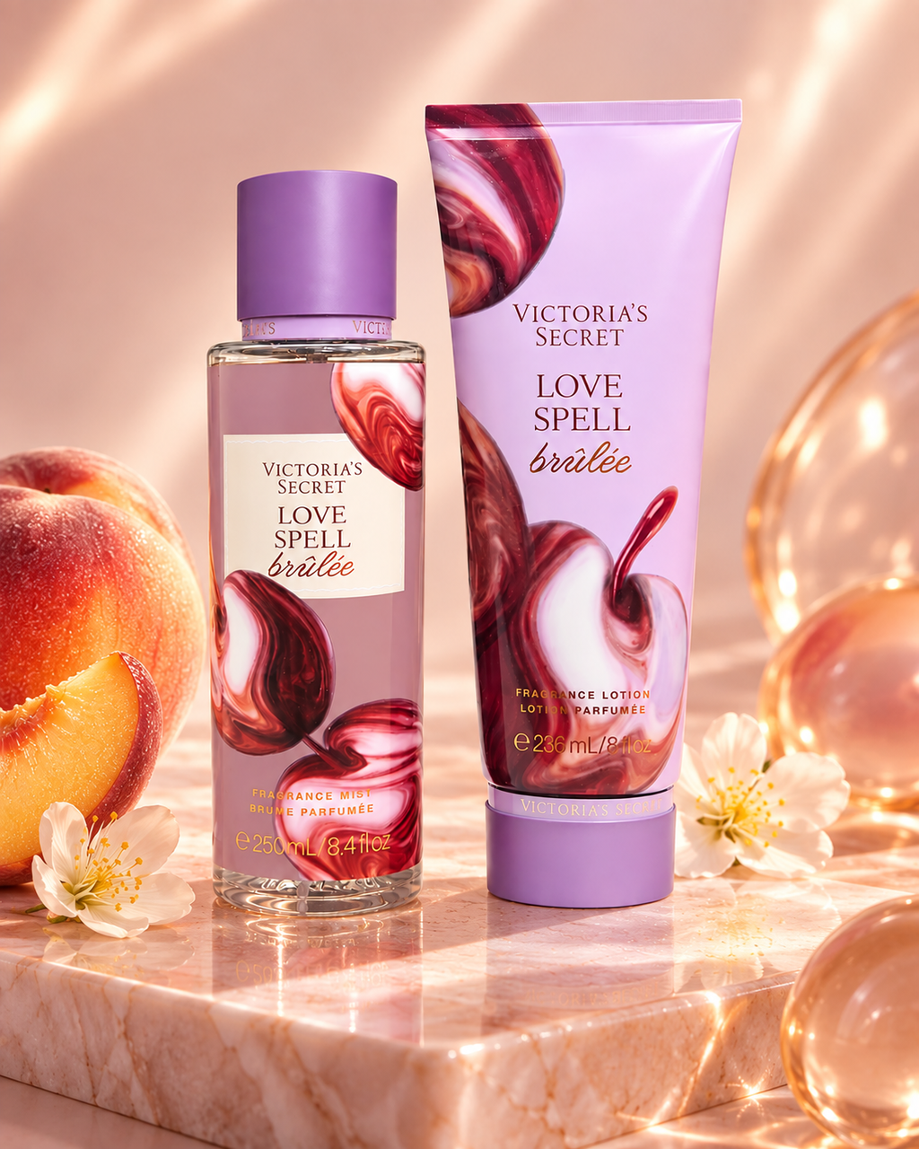 Victoria’s Secret Love Spell Brulee Fragrance Mist & Lotion Set – 2-Piece, 250 ml & 236 ml