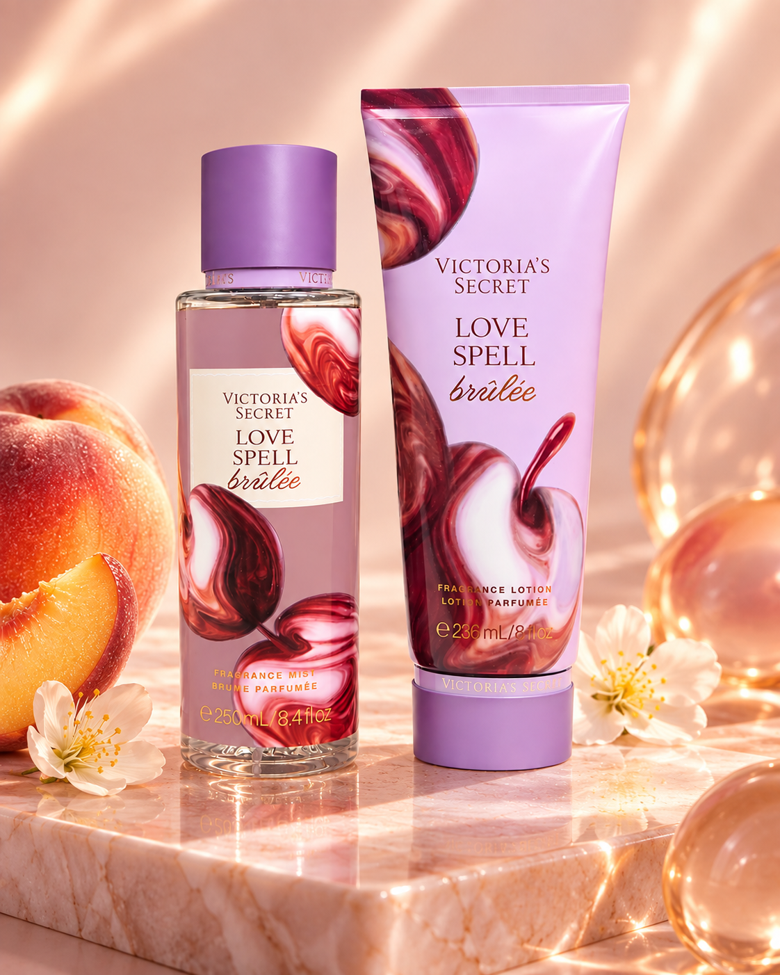 Victoria’s Secret Love Spell Brulee Fragrance Mist & Lotion Set – 2-Piece, 250 ml & 236 ml