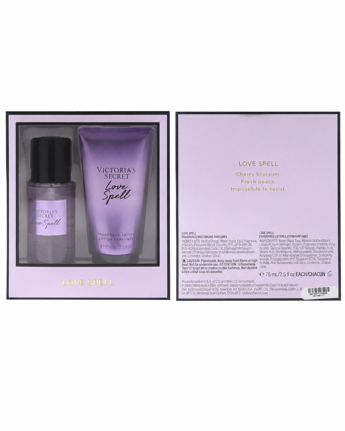 Victoria’s Secret Love Spell Fragrance Mist & Lotion Set, 2.5 oz Each