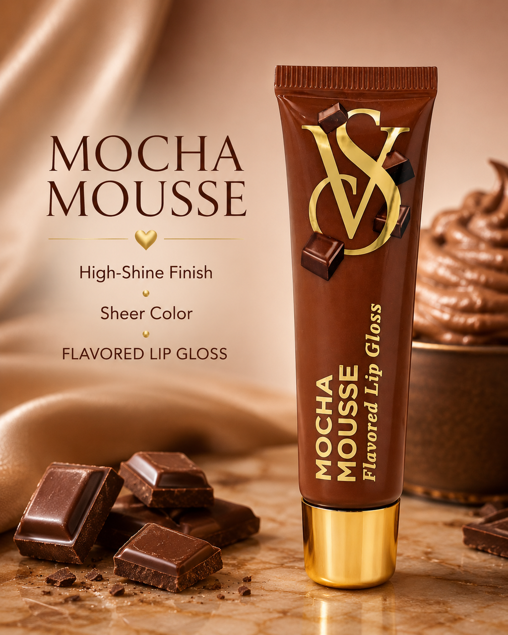 Victoria’s Secret Flavored Lip Gloss Mocha Mousse 0.46 oz