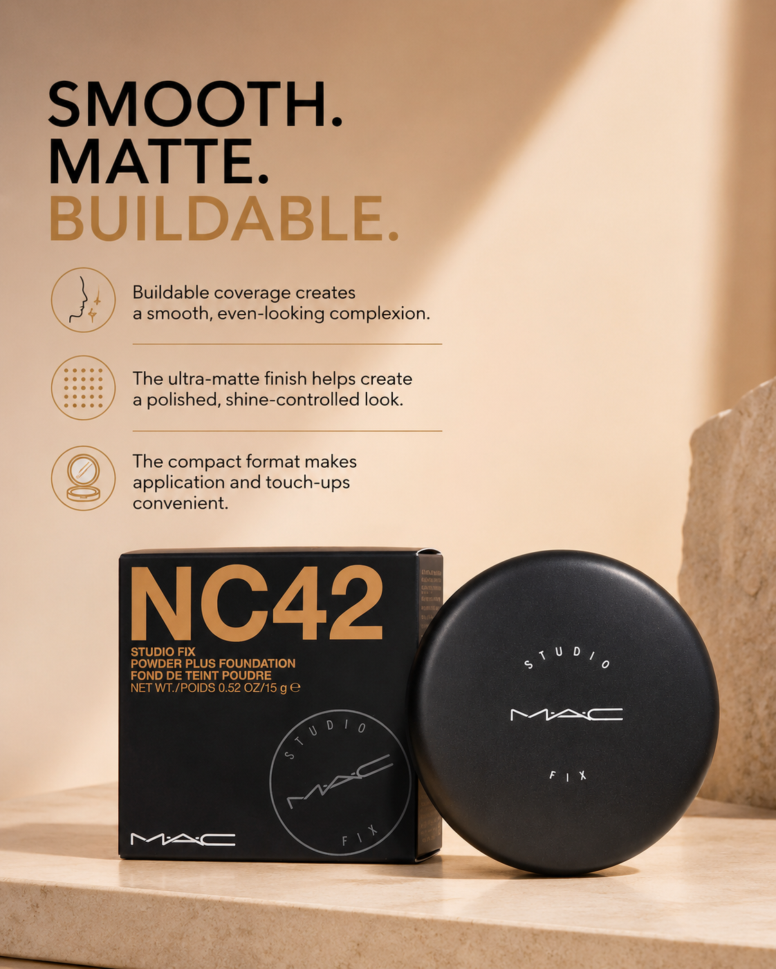 M·A·C Studio Fix Powder Plus Foundation – NC42, 0.52 oz / 15 g