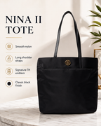 Tommy Hilfiger Nina II Tote Smooth Nylon, Black