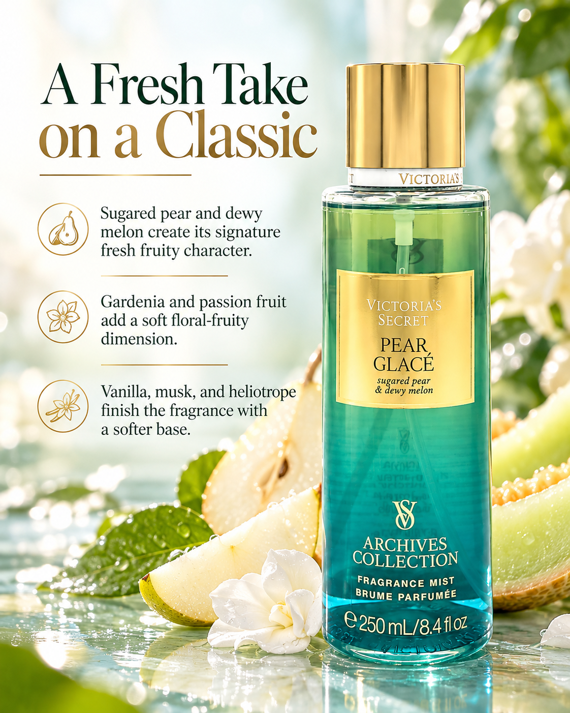 Victoria’s Secret Pear Glacé Fragrance Mist – Archives Collection, 8.4 fl oz
