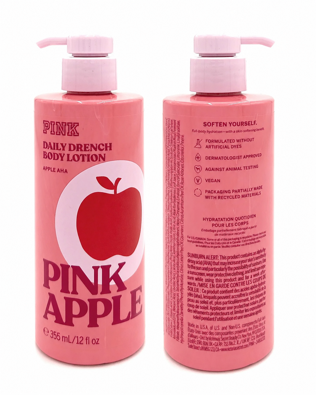 Victoria’s Secret PINK Apple Daily Drench Body Lotion with Apple AHA, 12 fl oz