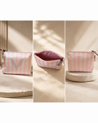 Victoria’s Secret PINK Iconic Stripe Shine Fashion Show Satin Cosmetic Pouch
