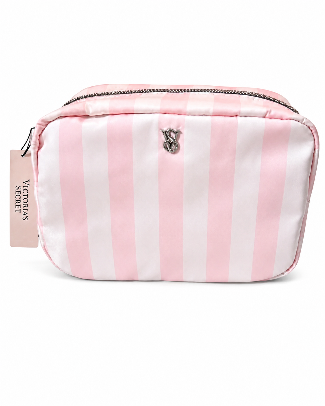 Victoria’s Secret Pink Stripe Travel Makeup Pouch Cosmetic Bag, NWT