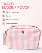 Victoria’s Secret Pink Stripe Travel Makeup Pouch Cosmetic Bag, NWT