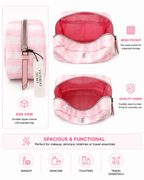 Victoria’s Secret Pink Stripe Travel Makeup Pouch Cosmetic Bag, NWT