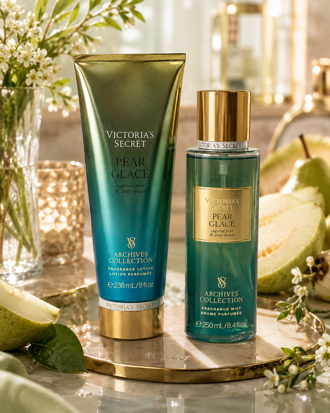 Victoria’s Secret Pear Glacé Archives Collection Fragrance Set – Mist & Lotion