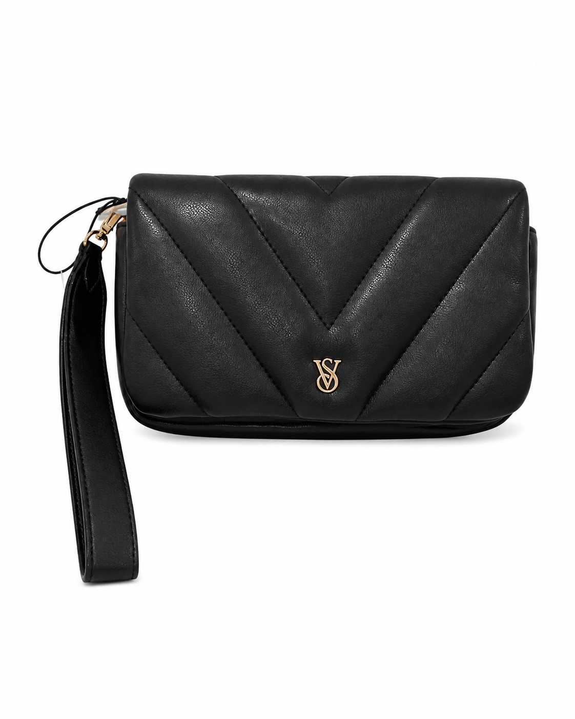 Victoria’s Secret Phone Wristlet Black Quilted Clutch Wallet with Removable Strap