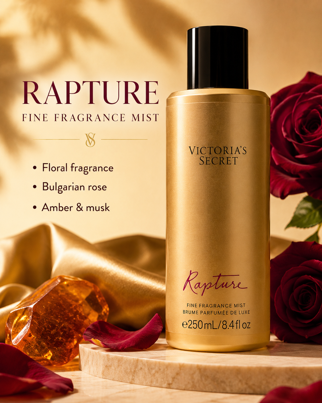 Victoria's Secret Rapture Fine Fragrance Mist, 8.4 fl oz.