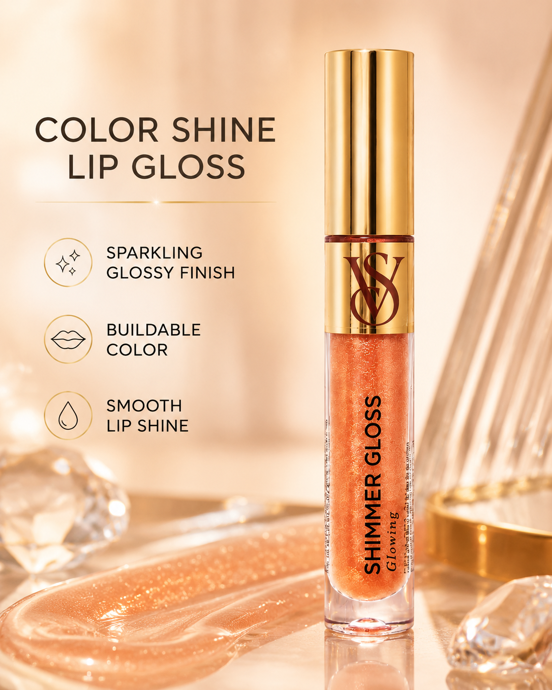 Victoria’s Secret Color Shine Lip Gloss Glowing 0.11 oz