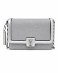 Victoria’s Secret Silver Glitter Crossbody Bag with Chain Strap
