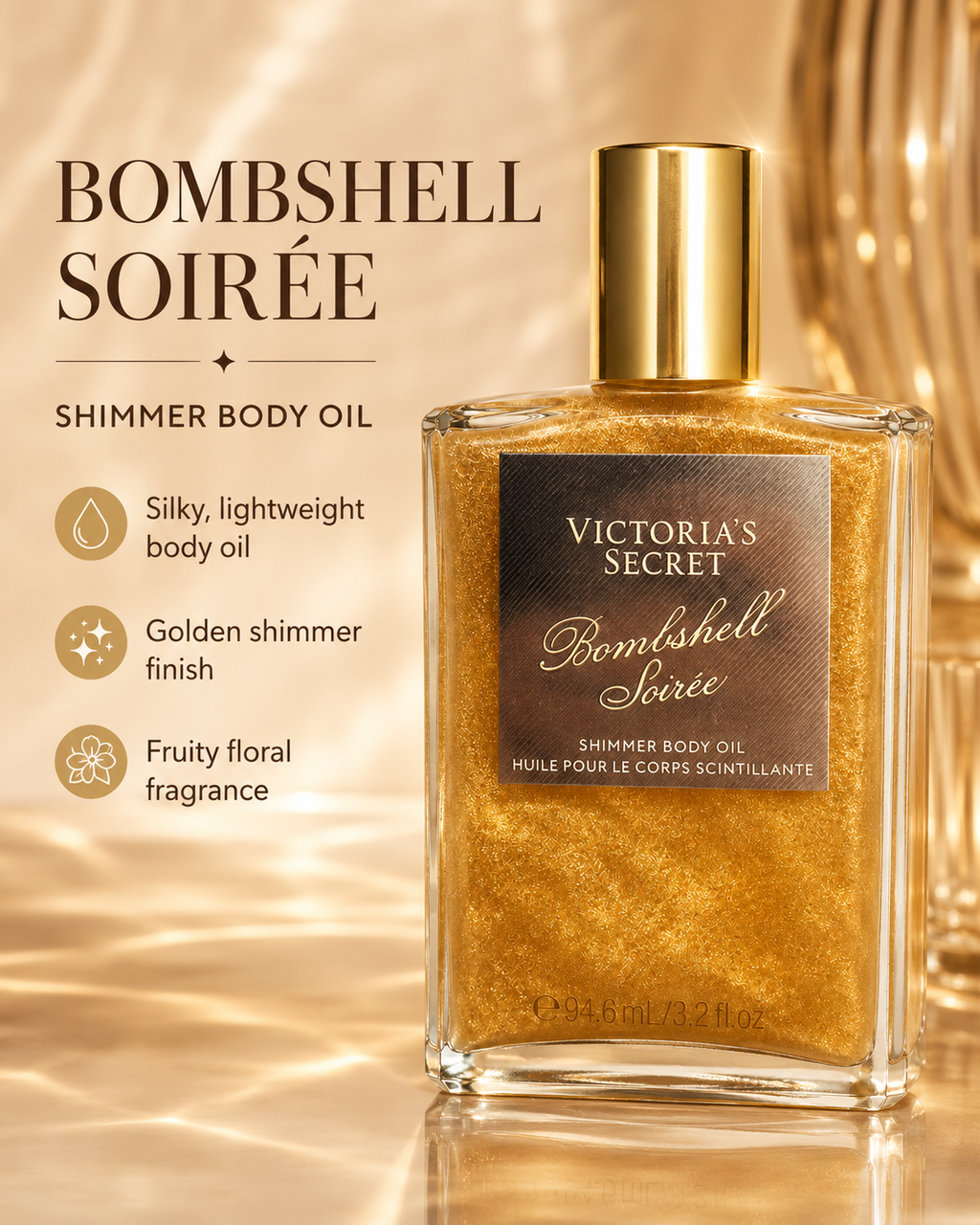 Victoria’s Secret Bombshell Soirée Shimmer Body Oil, 3.2 fl oz / 94.6 mL