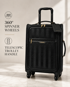 Victoria’s Secret The 72-Hour Carry-On Rolling Suitcase, Black Logo Jacquard Stripe