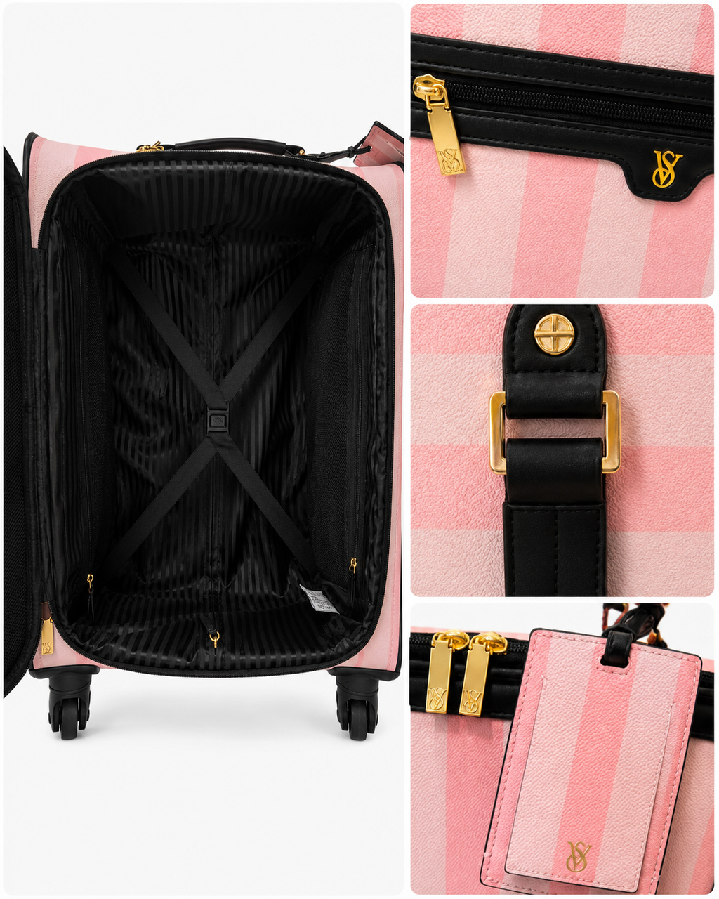 Victoria’s Secret PINK Stripe 22-Inch Spinner Carry-On Luggage