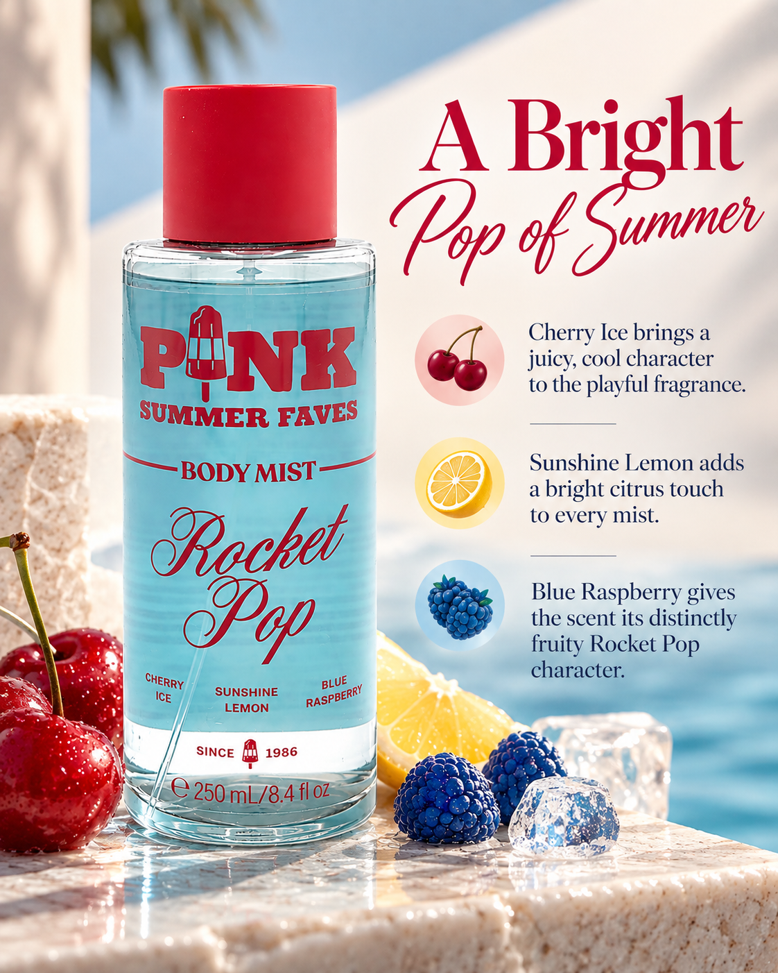 Victoria's Secret Pink Rocket Pop Body Mist 8.4 Fl Oz