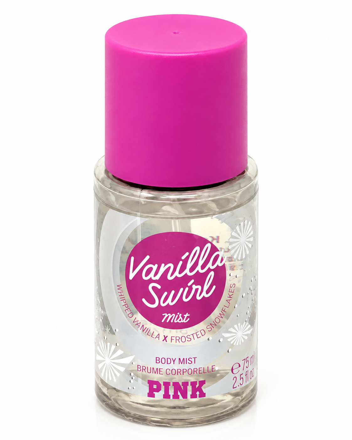 Victoria's Secret PINK Vanilla Swirl Body Mist, Whipped Vanilla & Frosted Snowflakes, 2.5 fl oz