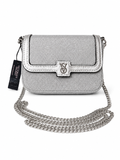Victoria’s Secret Silver Glitter Mini Crossbody Bag with Chain Strap