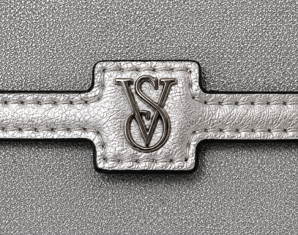 Victoria’s Secret Silver Glitter Mini Crossbody Bag with Chain Strap