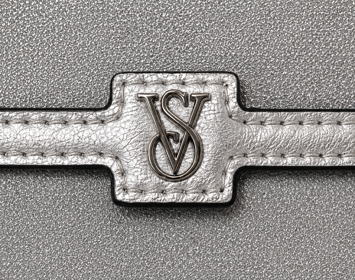 Victoria’s Secret Silver Glitter Mini Crossbody Bag with Chain Strap